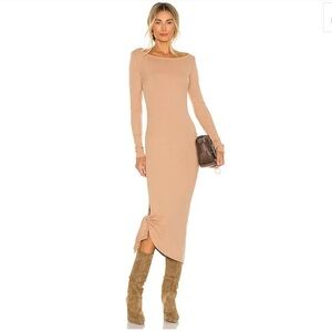 Michael Costello x Revolve Long Sleeve Tied Hem Dress